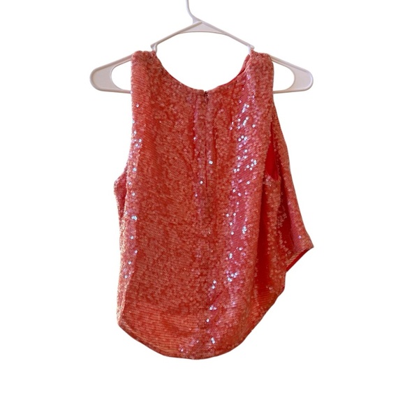 SALLY LAPOINTE Sequin Embellished Top Pants FULL SET in Coral Sz 12 US - Picture 3 of 14
